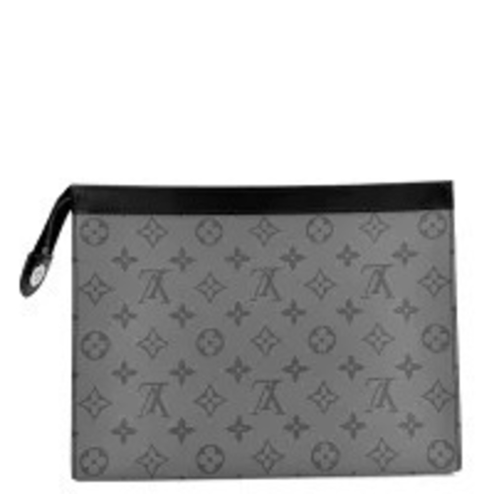 Louis Vuitton Gray Black Clutch Shoulder Pochette Voyage Eclipse Bag Black